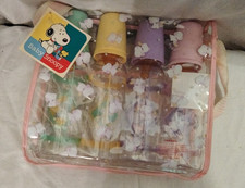 Vtg NWT Baby Snoopy PINK 4 Baby Bottle Set NEVER OPENED Still Sealed With Tag 