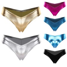 Women Briefs Bathing Thongs Solid Panties Micro Underwear Exposed Swimwear Mini
