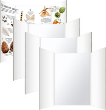 Trifold Poster Board 36"X48", 4 Pack White Extra Large Corrugated Display Board