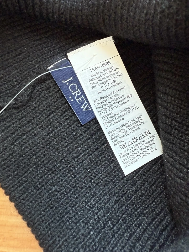 NUEVO CON ETIQUETAS J.CREW Gorro Supersuave Negro Para Hombre | TALLA ÚNICA | $49.50 Foto 3 de 4