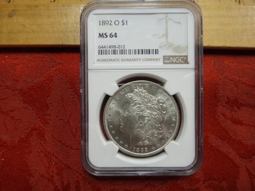 1892-O United States Morgan Silver Dollar $1 NGC Graded MS64 - Free S&H USA