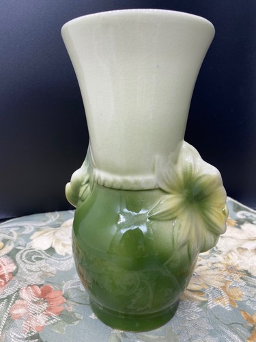 Vintage Royal Copley Green floral Vase - Picture 9 of 10