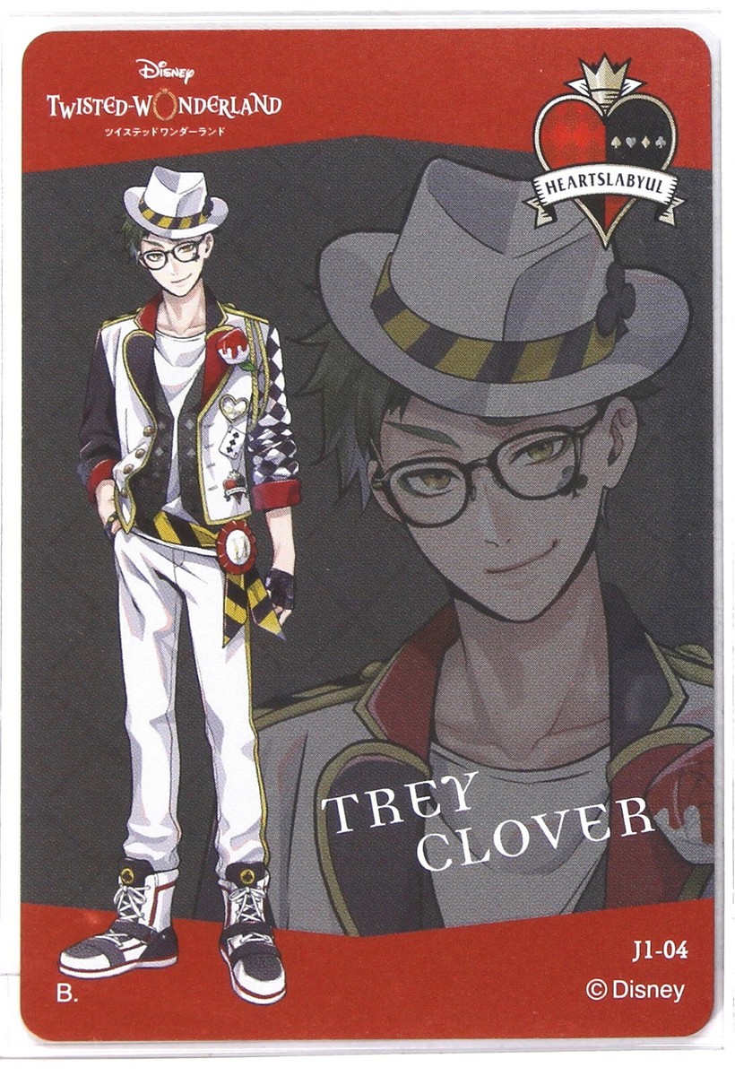 Disney Twisted Wonderland Metal Card J1-04 Trey Clover BANDAI