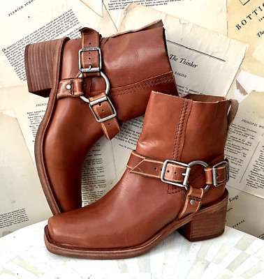 Free People We The Free Briggs Crop Rider Boot Tan Brown Leather 38 / 8 NEW