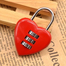 Cute Heart Shape Digital Combination Password Mini Lock Security Luggage Padlock
