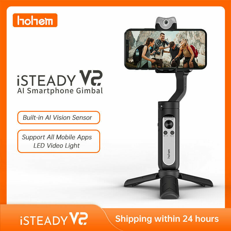 Hohem iSteady V2 AI Smartphone Gimbal Stabilizer w/AI Visual Tracking LED  Light