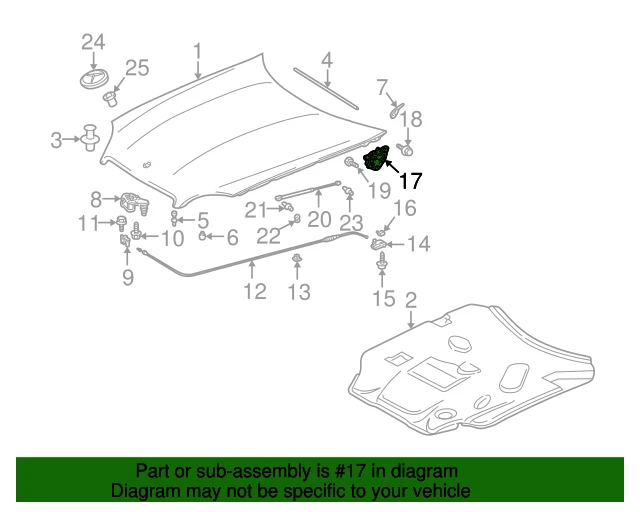 Hinge LH for MERCEDES BENZ SLK230 SLK320 SLK32 AMG 1708800128 GENUINE OEM NEW - Image 4 of 4