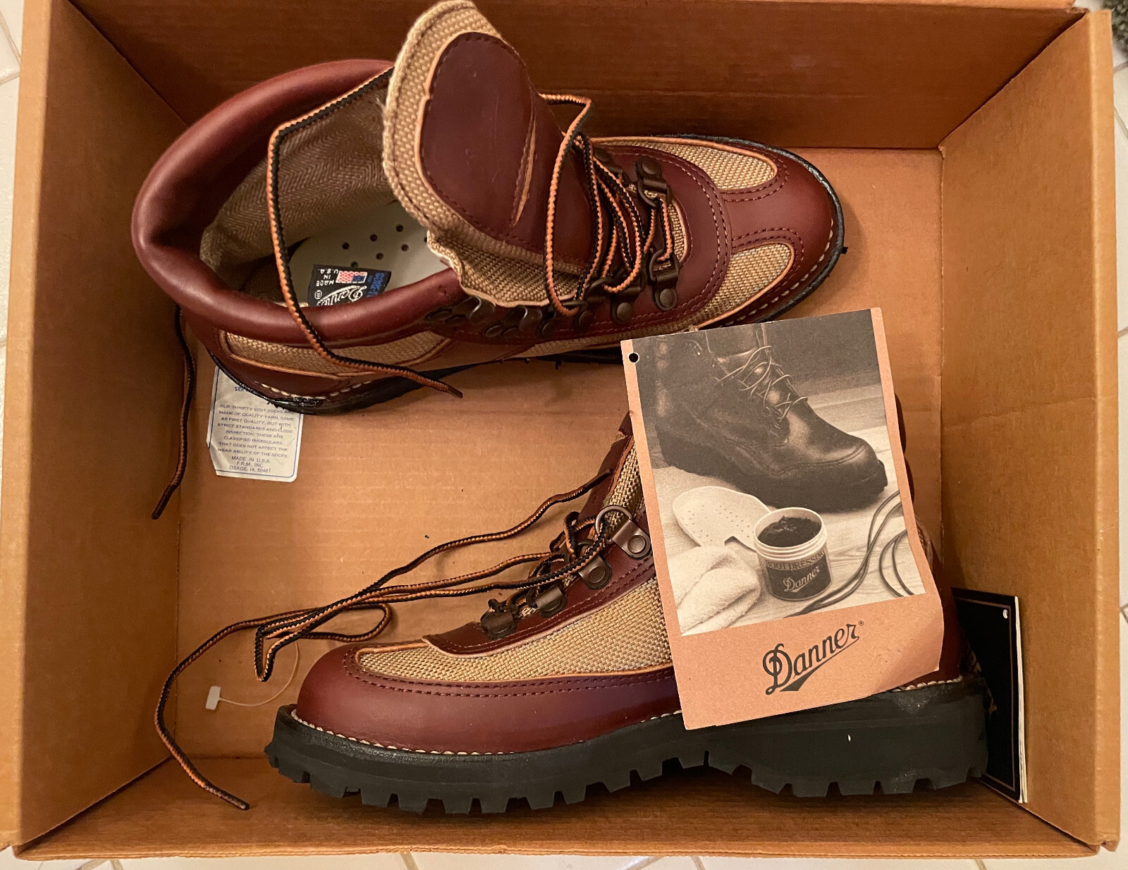 Danner x Eddie Bauer Brown Leather Canvas Gore-Tex Ultralite Hiking Boots Womens Size 6-image