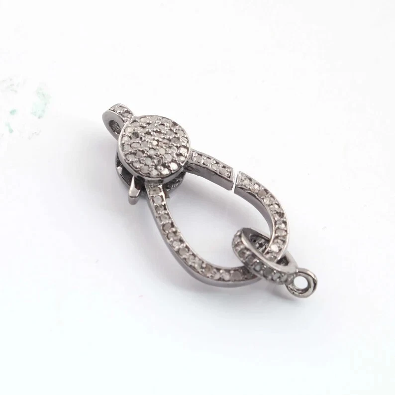 1 шт. хлопки омаров Pave Diamond, 25 мм x 12 мм, с обеих сторон Pave Diamond - Изображение 4 из 4