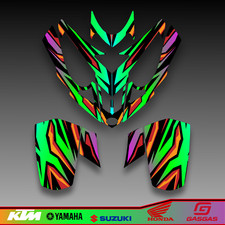 Polaris Predator 500 ATV Full Graphics Kit Neon Green Purple Orange Sharp Decals