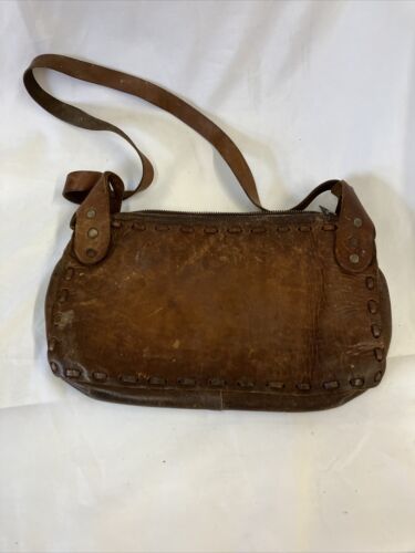 Vintage 1970s tooled leather SHOULDER BAG Purse HAND MADE MEXICO PURCHASED NEW - Picture 2 of 15