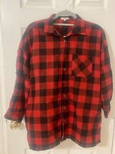 Axis Womens Flannel Shirt Size S/M Plaid Red ...