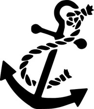 Nautical Anchor Decal  Boat Ocean Marine Life  Car Laptop Military Sticker