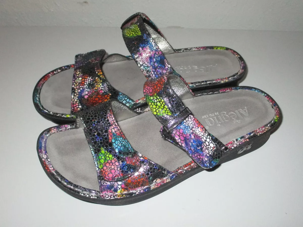 ALEGRIA Karmen KAR 137 Multi Color Slip on sandals Womens Sz 37 eBay