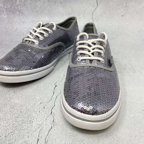 Sperry Top Sider Womens Sz 6.5 Silver Sequins Lace Up Boat Casual Shoes Sneakers - Picture 5 of 11