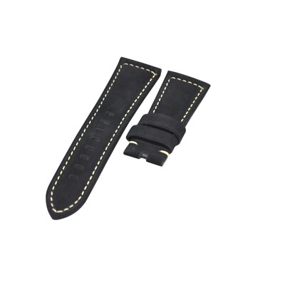 26x22mm Black Suede Leather Watch Strap For Panerai Luminor Marina Submersible