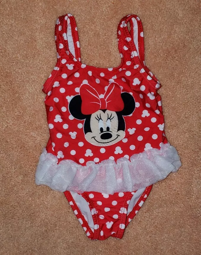 Disney Minnie Mouse Adorable Girls Sz.12 Months Swimsuit Bathing Suit 1pc Ruffle