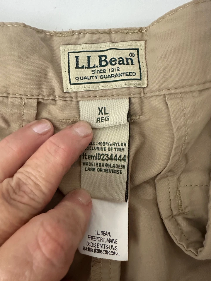 LL BEAN Caqui Nylon Carga Pantalones Cortos Para Mujer XL Foto 3 de 4