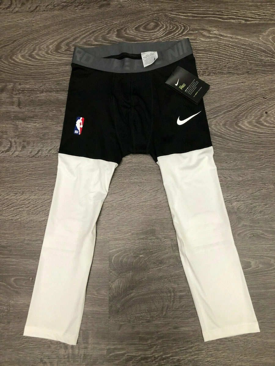 Mens Nike NBA 3/4 Compression Pants XXL Black White New AT9764