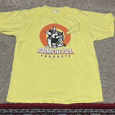 Vtg ARMOR ALL Products 70s 80s Yellow Single Stitch T Shirt-Sleeve Unisex Large