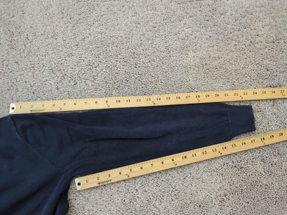 Suéter Pullover Grayson & Dunn Para Hombre Pequeño Azul Cuello en V 100% Algodón Tejido Informal Foto 4 de 4