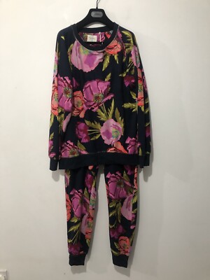 Next Floral Print Soft Cosy Pyjamas Set Top Bottom With Bag