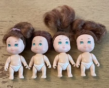 Vintage 1990 Tyco Quints Dolls Lot of 4 Auburn Hair Green Eyes