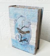 Buchattrappe Geschenkbox Buch Schatulle Safe Kiste Vogel Landhaus Shabby H27cm