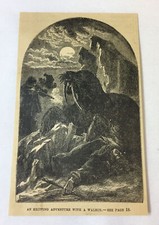 1877 magazine engraving ~ EXCITING ADVENTURE WITH A WALRUS