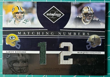 2008 Leaf Limited 32/100 Matching Numbers Jerseys #7 Aaron Rodgers M. Colston