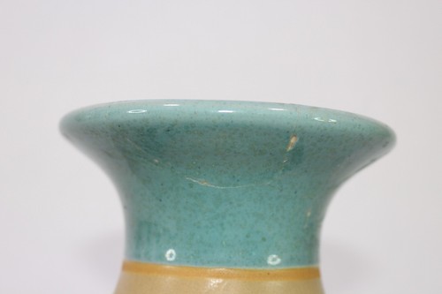 VTG Handcrafted Stoneware Native American Art Deco Tribal Blue Pottery Vase - Picture 3 of 11