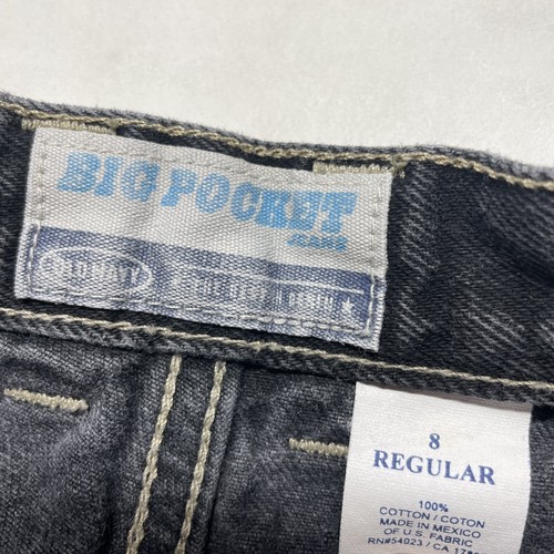 Vintage Old Navy Denim Jeans Boys Youth Size 8 Regular Fit Dark Wash Gray Grunge - Picture 9 of 11