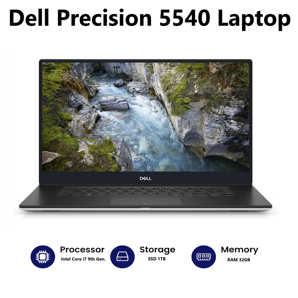 Fast Dell Laptop Precision 5540 15.6 in Intel Core i7 9th Gen 32GB