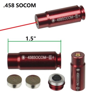 .458 SOCOM Laser Cartridge Boresighter Bore sight Red Color W Battery USA Seller