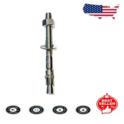 Durable 5/8'' x 8-1/2'' Wedge Anchors - Premium Anti-Rust Performance, 5 Pack