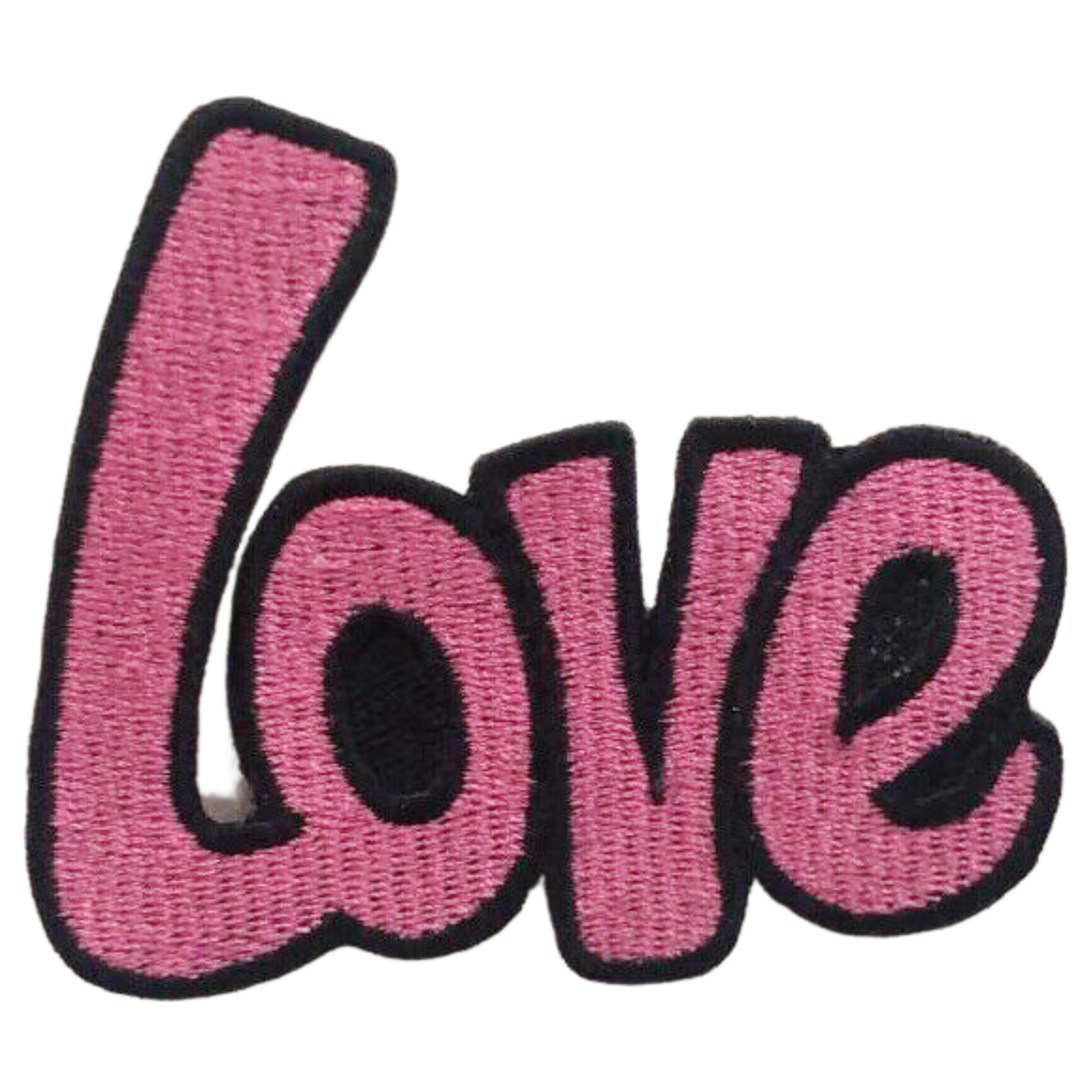 Pink Love Art Embroidered Iron On or Sew On Patch Applique