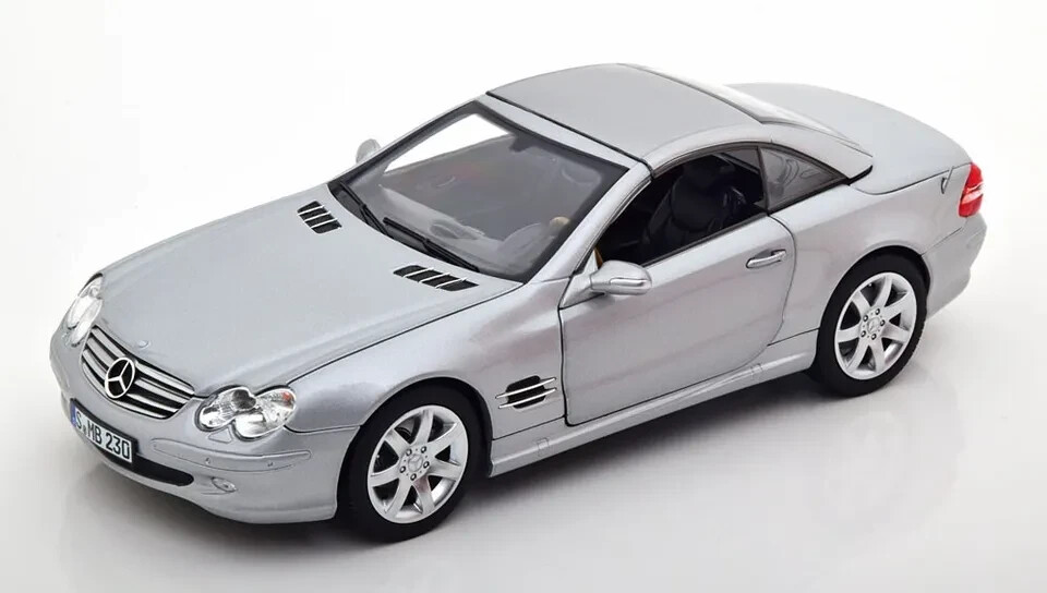 NOREV 2003 Mercedes Benz SL 500 R230 Convertible Silver 1:18