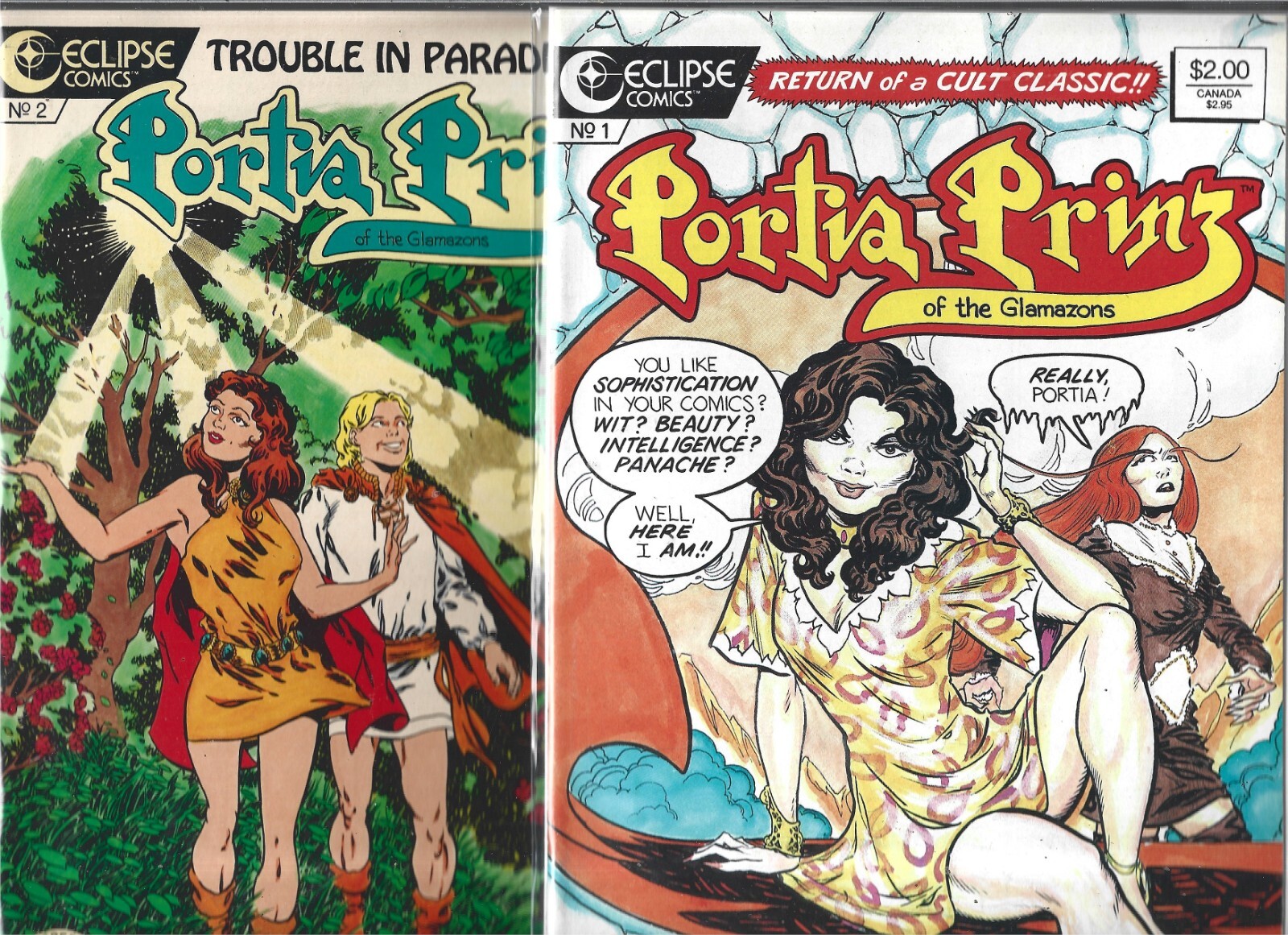 Portia Prinz Ofthe Glamazons  Lot Of 2- #1 2 (Nm-) High Grade Copper Age Eclipse