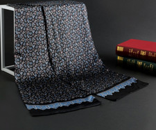 100 Silk men Scarf satin neckerchief Wrap paisley floral blue black MY116-33