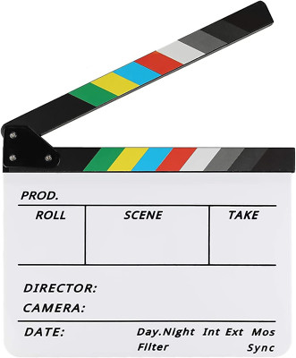 Disnace Filmklappe 30 X 24.5Cm, Regieklappe Synchronklappe Clapperboard, Szene A