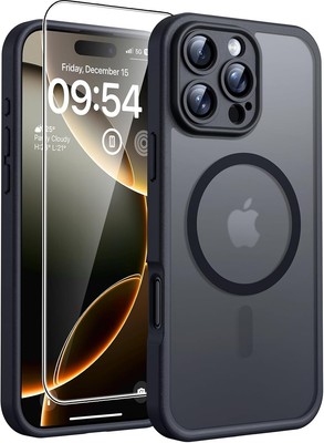 3in1 for iPhone 16 Pro Case for Magsafe with 2 Tempered Glass Screen Shockproof