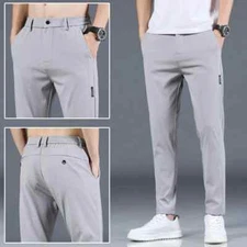 Pantalones Clásicos Para Hombre Pantalón Recto Delgado Moda Lujo Elegante Vestir