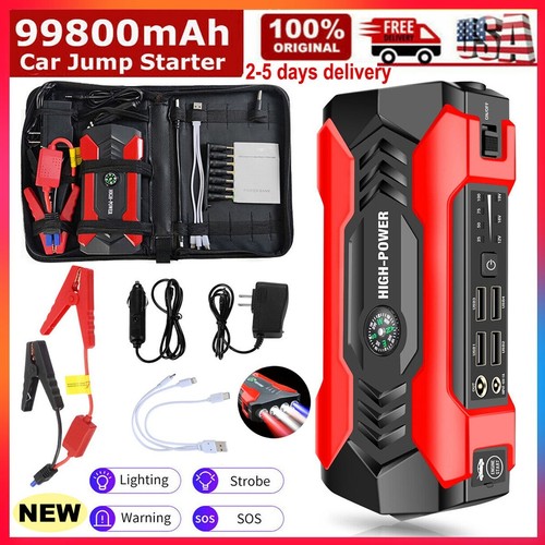 99800mAh Car Jump Starter Booster Jumper Box Power Bank Battery Charger Portable