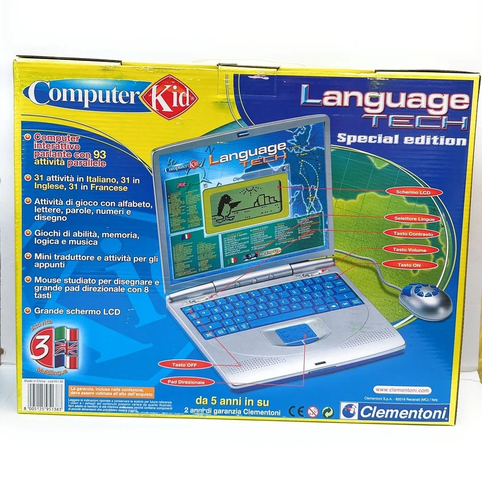 Clementoni 95138 COMPUTER KID PARLANTE CON 95 ATTIVITA' PARALLELE - LANGUAGE TEC - Immagine 2 di 2