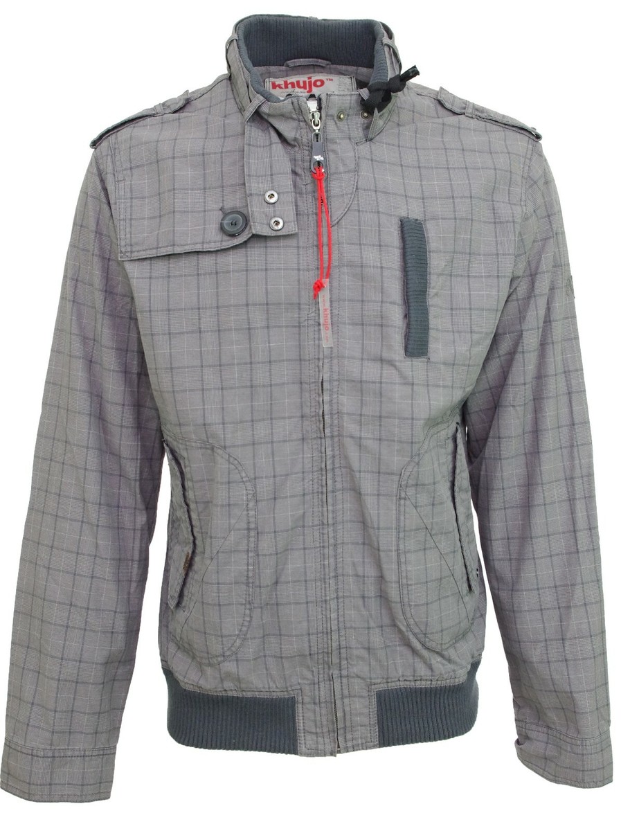Veste carreaux homme Khujo Fred checked blue grey jacket taille XL
