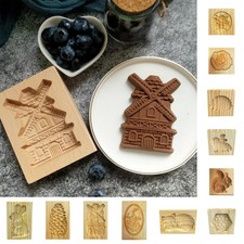 Wooden Cookie Mold Cake Mould DIY Biscuit Mold Christmas Embossing Baking Mold