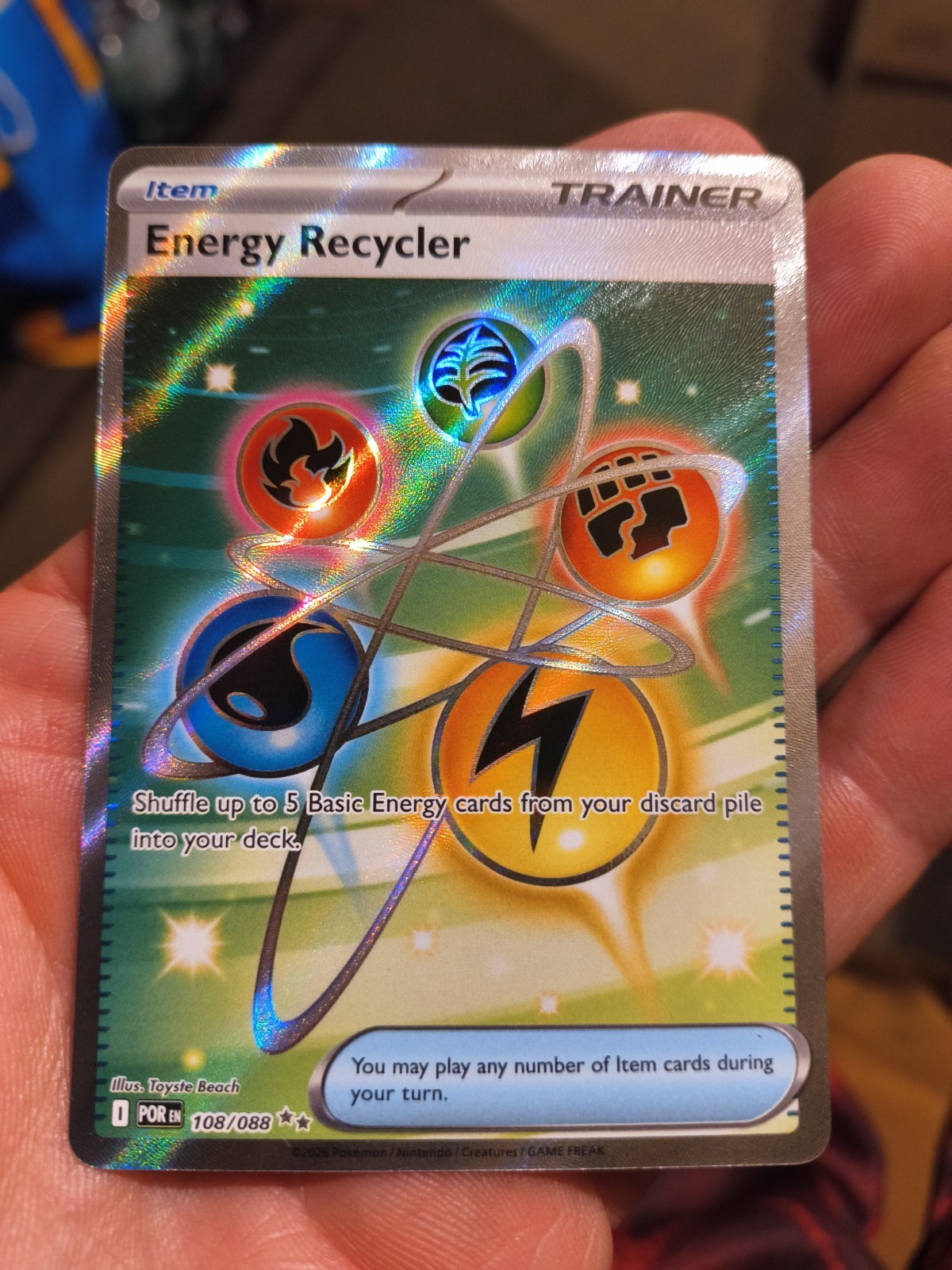 Pokémon TCG Energy Recycler 108/088 Full Art Holo Ultra Rare NM - Perfect Order