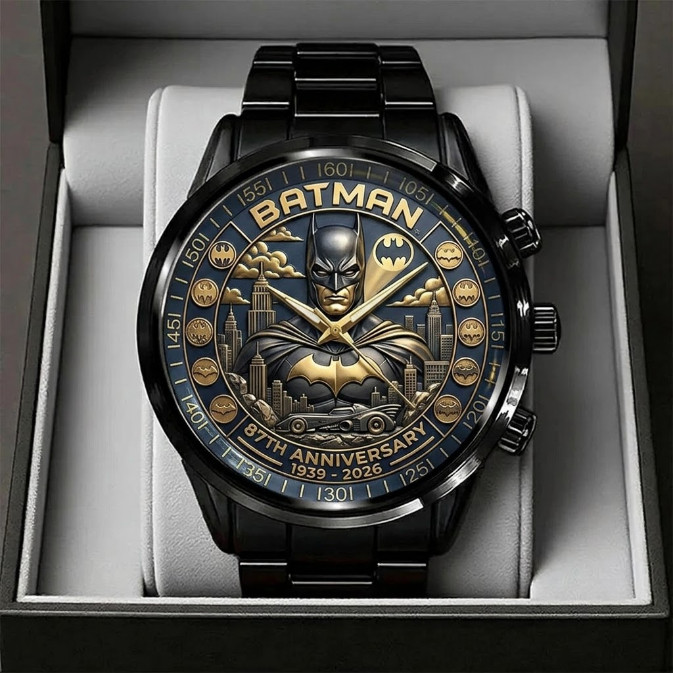Batman 87th Anniversary 1939-2026 Black Stainless Steel Watch Men Gift TN1591