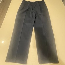 Dockers Pants Mens 36x32 Navy Classic Fit Pleated Essential Khaki Cotton