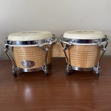 GP Percussion Bongo Drums 8.5" & 7.5" Tunable Wooden Joint Body
